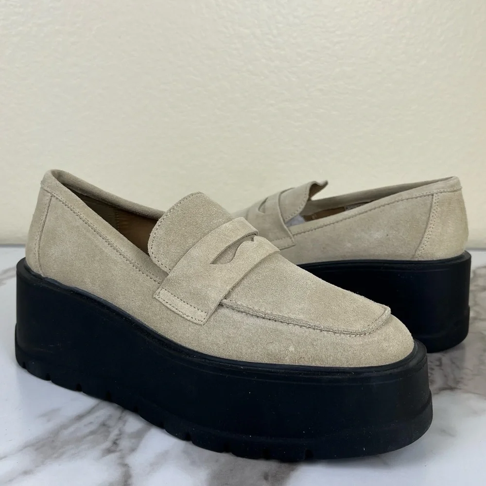 Free People Nico Cappuccino Suede Platform Loafer NEW Academia Shoes Preppy Work